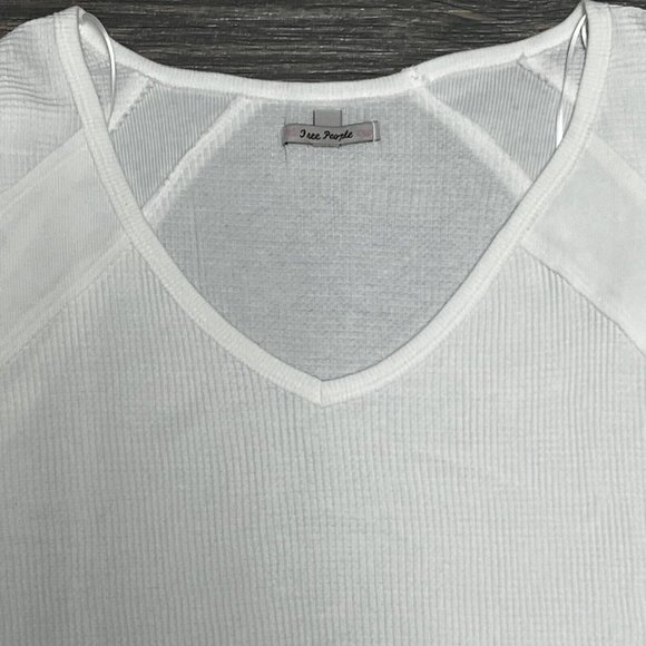 NWT Free People Santa Clara Thermal Top in Alabaster Off Shoulder XS X-Small - Picture 9 of 16